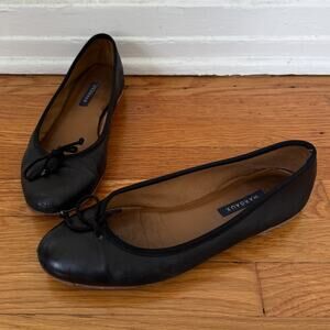 margaux black leather ballet flats size 40